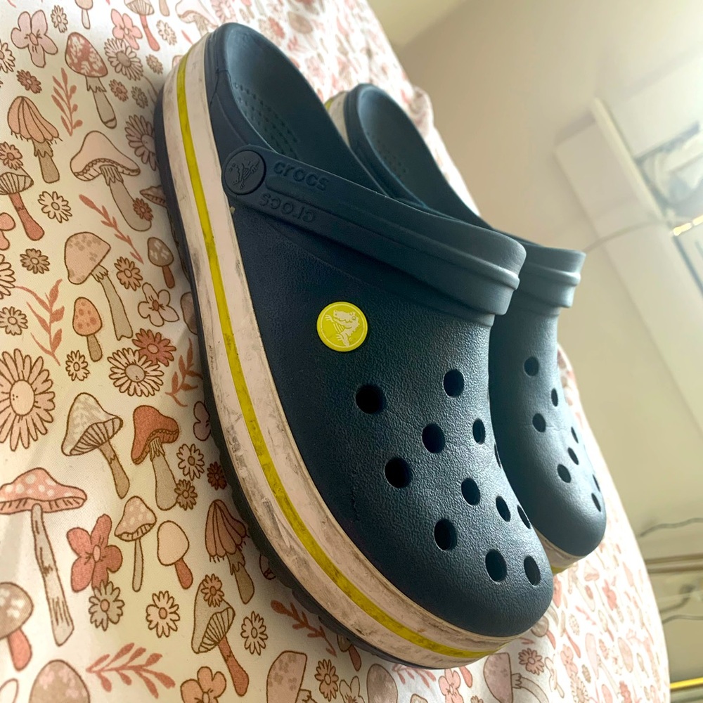 Blue Stripe Crocs
